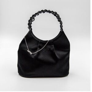 Cocktail Hand Bag in Black Satin By Hanya Yanagihara , not shoulder bag